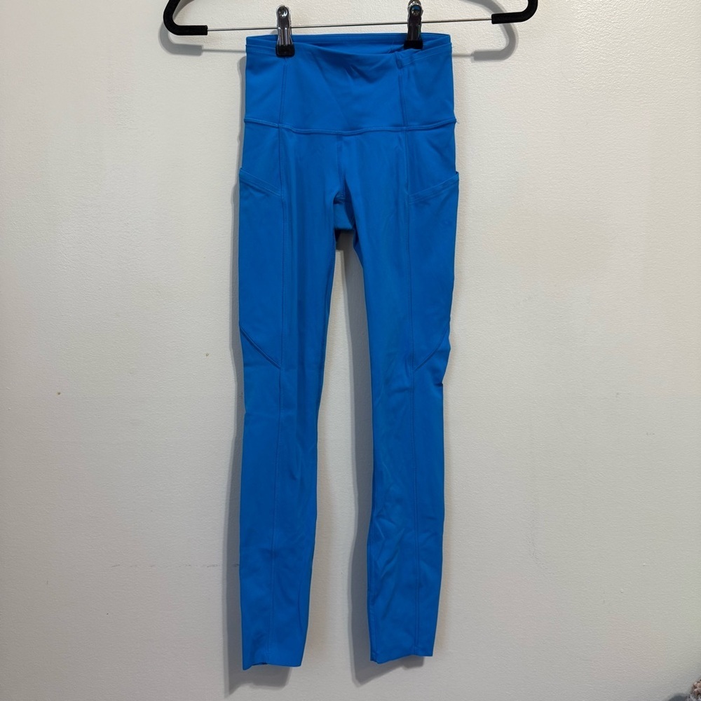 Lululemon Fast and Free Bright Blue Leggings Size 0